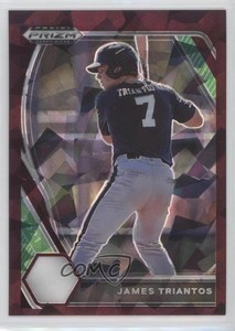 2021 Panini Prizm Draft Picks Burgundy Cracked Ice /23 James Triantos #PDP56