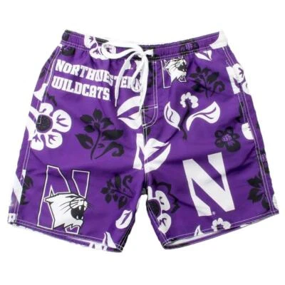 Men's Northwestern University Swim Trunks Floral Swim Shorts - Image 1 of 4