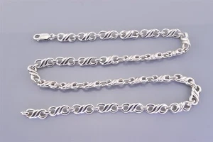 "Collar de plata esterlina 6 mm sólido infinito figura 8 ligados 925 25 g langosta 16" - Imagen 1 de 5