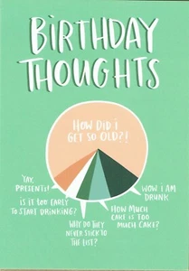 TARJETA DE CUMPLEAÑOS - TARJETA DIVERTIDA - PENSAMIENTOS DE CUMPLEAÑOS Diseño - Imagen 1 de 2