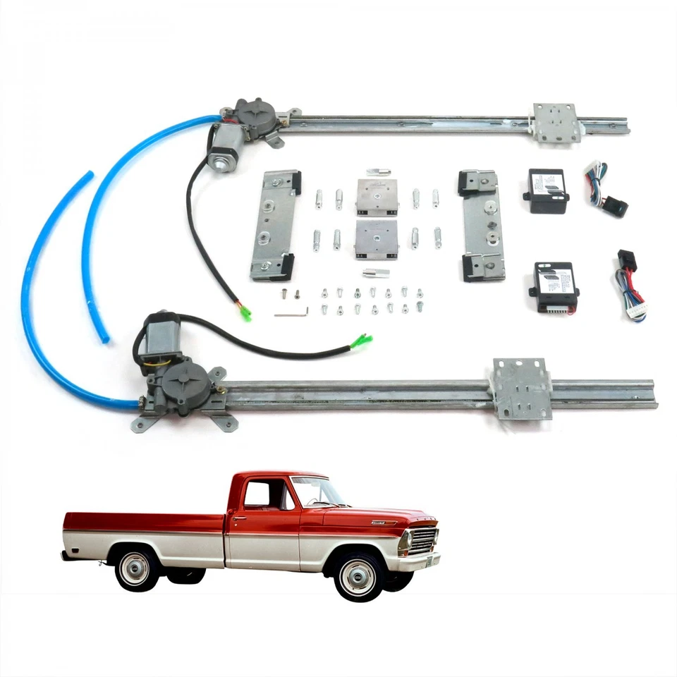 Flat Glass One Touch Power Window Conversion Fits Ford 1967-79 F-100 F250 Truck  - Image 1 of 4