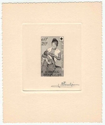 Prueba de troquel hundido ZAYIX Laos C34 MNH firmada por la Cruz Roja Feulpin 092523SM29 Foto 1 de 3