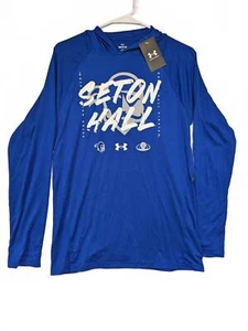 Under Armour Seton Hall Long Sleeve Hoodie Shirt Mens Small Blue UA Logo NWT - Picture 1 of 8