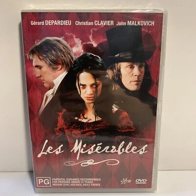 Les Miserables Dvd Film Miniseries Region 4 New Sealed John Malkovich Historical - image 1 of 4