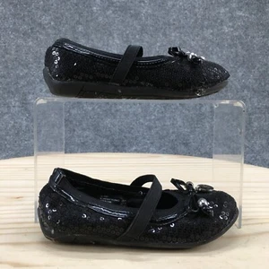 Michael Kors Shoes Children 8 Lil Kory Sequins Ballet Flats Black Slip On Casual - Picture 1 of 16