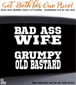 GRUMPY Old Bastard Sticker Decal Trucker Biker Bad Ass Wife Funny Joke Bike RZR - Foto 1 di 4