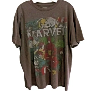 Marvel Shirt Mens XL Avengers Comic Style Short Sleeve Graphic Tee Gray - Picture 1 of 5