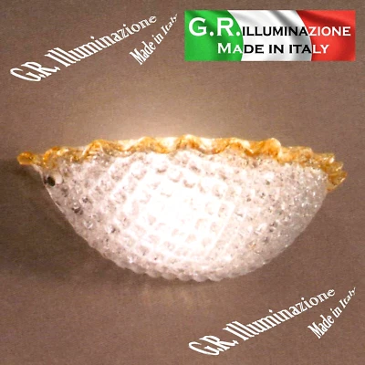 APPLIQUE CLASSICA IN VETRO CRISTALLO AMBRA 1 LUCE LAMPADA DA PARETE BAGNO Conte - Immagine 1 di 3