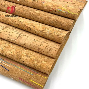 Printed Natural Cork Wood Leather Fabric Sheets Sewing Bag Material Craft Strips - Picture 1 of 13