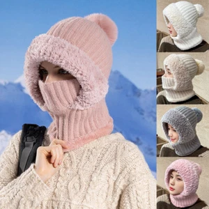 Womens Winter Baggy Slouchy Knit Warm Beanie Hat Fleece Scarf Ski Skull Cap Hood - Picture 1 of 26