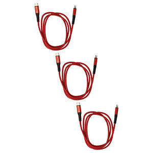 3x MFI Datenkabel  rot USB Typ C (Thunderbolt 3) auf Lightning für Apple AirPods