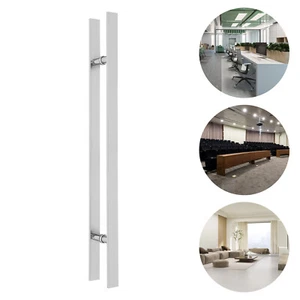 Par de manijas de puerta de granero correderas de empuje, manija de tirador de puerta comercial en forma de H - Imagen 1 de 19