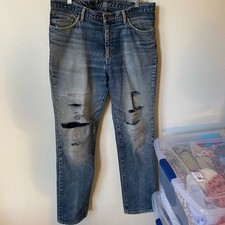Edwin Distressed Tapered Jeans