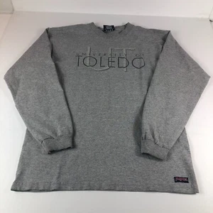 VTG Jansport Toledo Rockets Shirt Adult Medium Grey Stained Long Sleeve Tee - Picture 1 of 12