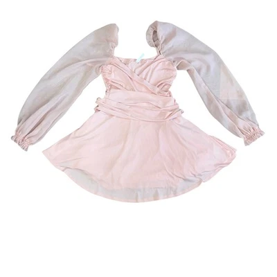 Mini Vestido Lucy In The Sky Rosa Ballet Caprichoso Hada Para Mujer’s S Manga Globo Foto 1 de 4