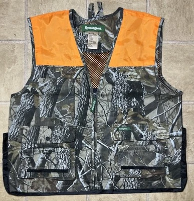 Remington Hunting Shooting Vest Men’s Large Game Bag Utility Camo Orange Mesh - Image 1 of 4