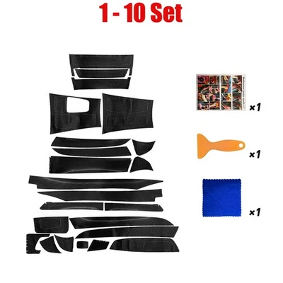 3D PVC 1-10Set Protector Carbon Fiber Center Control Console Fit BMW X5 2008-14 - Image 1 of 4