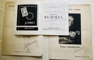 MUSIQUE 3 programmes signés W. RUMMEL W. GIESEKING W. KEMPFF signed / autograph - Picture 1 of 10