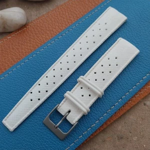 Vintage 19mm Tapered Skindiver White Tropical Classic 1960s Unused Watch Strap - Picture 1 of 4