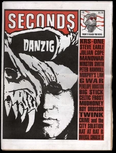 1989 SECONDS Magazine/Newspaper #8 * DANZIG-MANOWAR-PETER HAMILL Punk Rock ZINE - Picture 1 of 8
