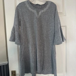 Ladies Tunic Top Grey Size 12 By Grace - Picture 1 of 4