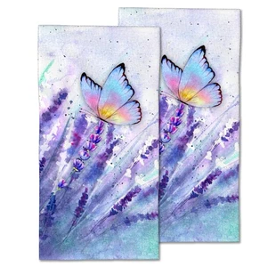 2 Pack Hand Towels for Bath,Watercolor Lavender Butterfly Decorative Towels H... - Bild 1 von 7