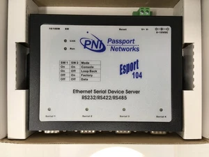 Passport Networks Ethernet Serial Device Server Esport 104 RS232/RS422/RS485 - Picture 1 of 7