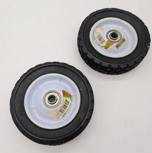 Lot 2 New 6x1.50" Steel Ball Bearing Lawn Mower Wheel 1/2" Bore 1-3/8" Off Set - Picture 1 of 4