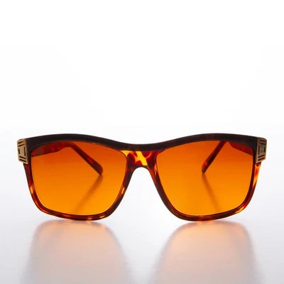 Gafas de sol cuadradas naranjas vintage negras tortuga - caza Foto 1 de 3