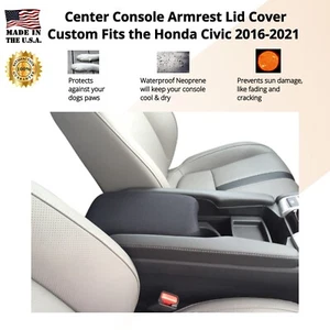 Center Console Cover fits the Honda Civic 2016-2021 Neoprene Material HCV16N - Picture 1 of 10