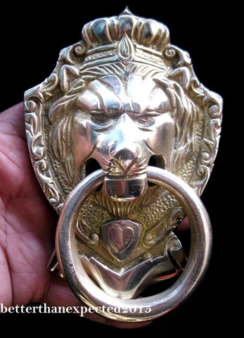 Lion Shape Doorbell Antique Vintage Style Brass Handmade Door Knocker Home Decor Cover