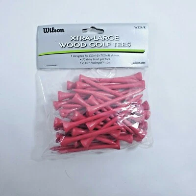 NUEVO-Camisetas de golf Wilson XTRA-GRANDES de madera-2 3/4" 50 unidades-rojas Foto 1 de 4