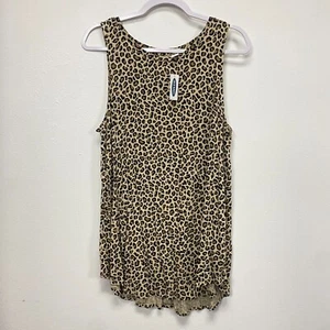 OLD NAVY Leopard Top Blouse Womens Large Summer Breathable Animal Print Tank - Picture 1 of 9