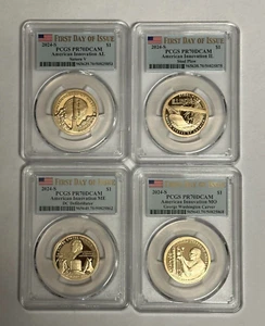 2024 S AMERICAN INNOVATION Proof Set PCGS PF 70 IL, LS, ME, MS primo giorno - Foto 1 di 3