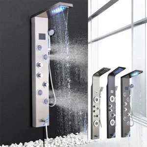 Pannello doccia bagno sistema doccia con doccetta ugelli massaggianti rubinetto doccia a pioggia - Foto 1 di 27