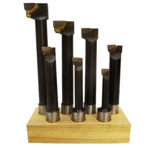 JUEGO DE BARRAS PERFORADORAS CON PUNTA DE CARBURO C-6 7 PIEZAS - NUEVO EN SOPORTE DE MADERA - Imagen 1 de 5