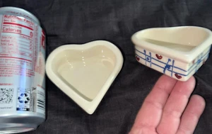 2 Small HARTSTONE " WINDOWPANE " Heart Shaped DISHES / TRINKET Bowls ? - Picture 1 of 5