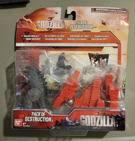 Godzilla Pack Of Destruction Bandai 3.75 inch Scale Figure Set - OFF CARD Cover
