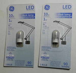 2 GE Lighting Frosted G4 Base T3 LED Desk Lamp, Warm White 1W 90 lumens - Lot - Picture 1 of 2