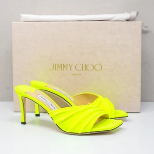 Jimmy Choo Basil 75 Neon Apple Green Heels, Size 7 US (37 EU) - Picture 1 of 8