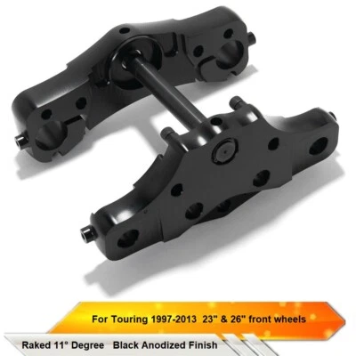 Árboles triples de rueda 11 grados rastrillado 21" 23" 26" para Harley Touring FLHX 1997-2013 Foto 1 de 4