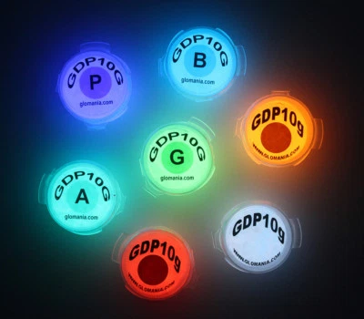 GLOMANIA Glow in the Dark Invisible White base Pigment Powder Sets 10g per color