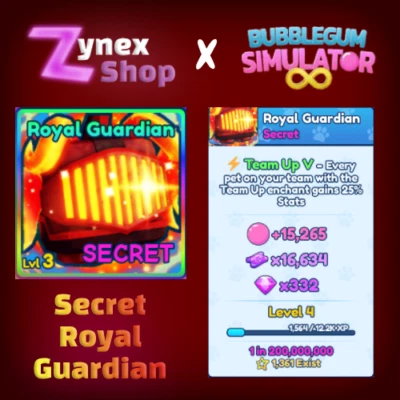 Bubble Gum Simulator Infinity | Secret Royal Guardian | Fast Delivery | Roblox