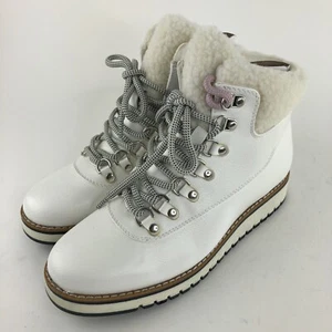 White Mountain Womens Cozy Hiker Boot White Smooth Size 7M Fur Trim W29455-100 - Picture 1 of 9