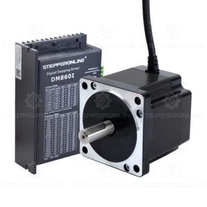 Motor paso a paso STEPPERONLINE Nema 34 680 oz.in 6A L = 80 mm y controlador DM860I CNC Kit - Imagen 1 de 4