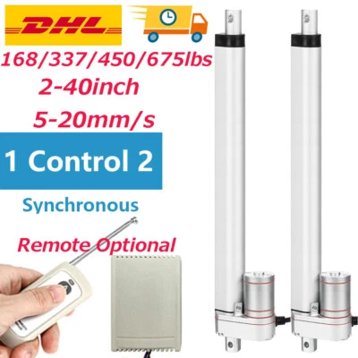 750N 1500N 3000N Electric Linear Actuator Cylinder Lift Stroke 2"-40" DC 12V - Image 1 of 4
