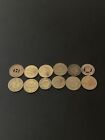 Lot Of 12 Vintage Pennsylvania Various Parking Tokens Coins - All Different 
