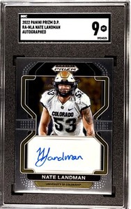 2022 Panini Prizm Draft Picks Colorado Buffs NATE LANDMAN Autographed SGC 9 MINT