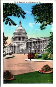 Postal de lino vintage del edificio del Capitolio de Estados Unidos de Washington DC B37 - Imagen 1 de 2