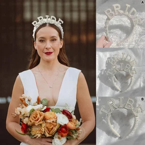 Gift Decoration Headband crown Pearl Brida Party Bride be to wedding Shower - Picture 1 of 17